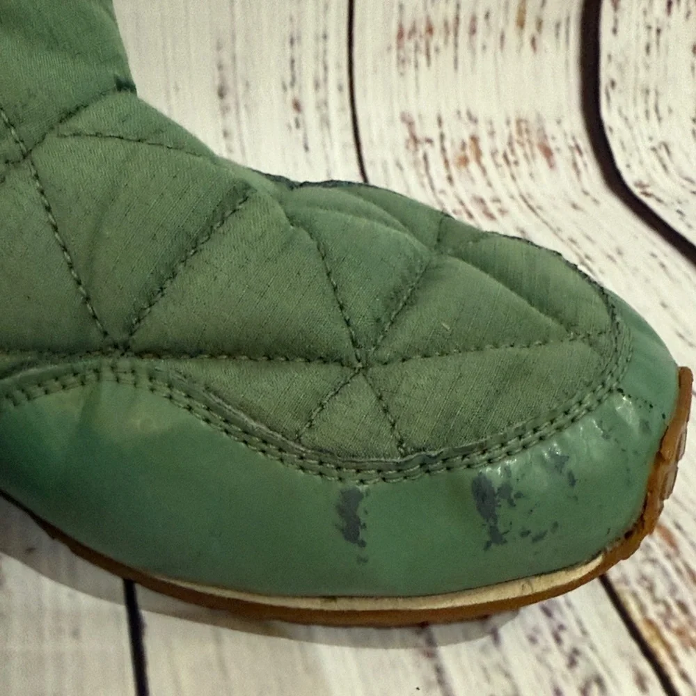 Teva Green Quilted Boots with Blue and Yellow Details